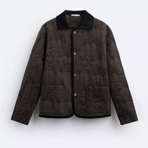 ZARA | Brown Embroidered Forest Jacket